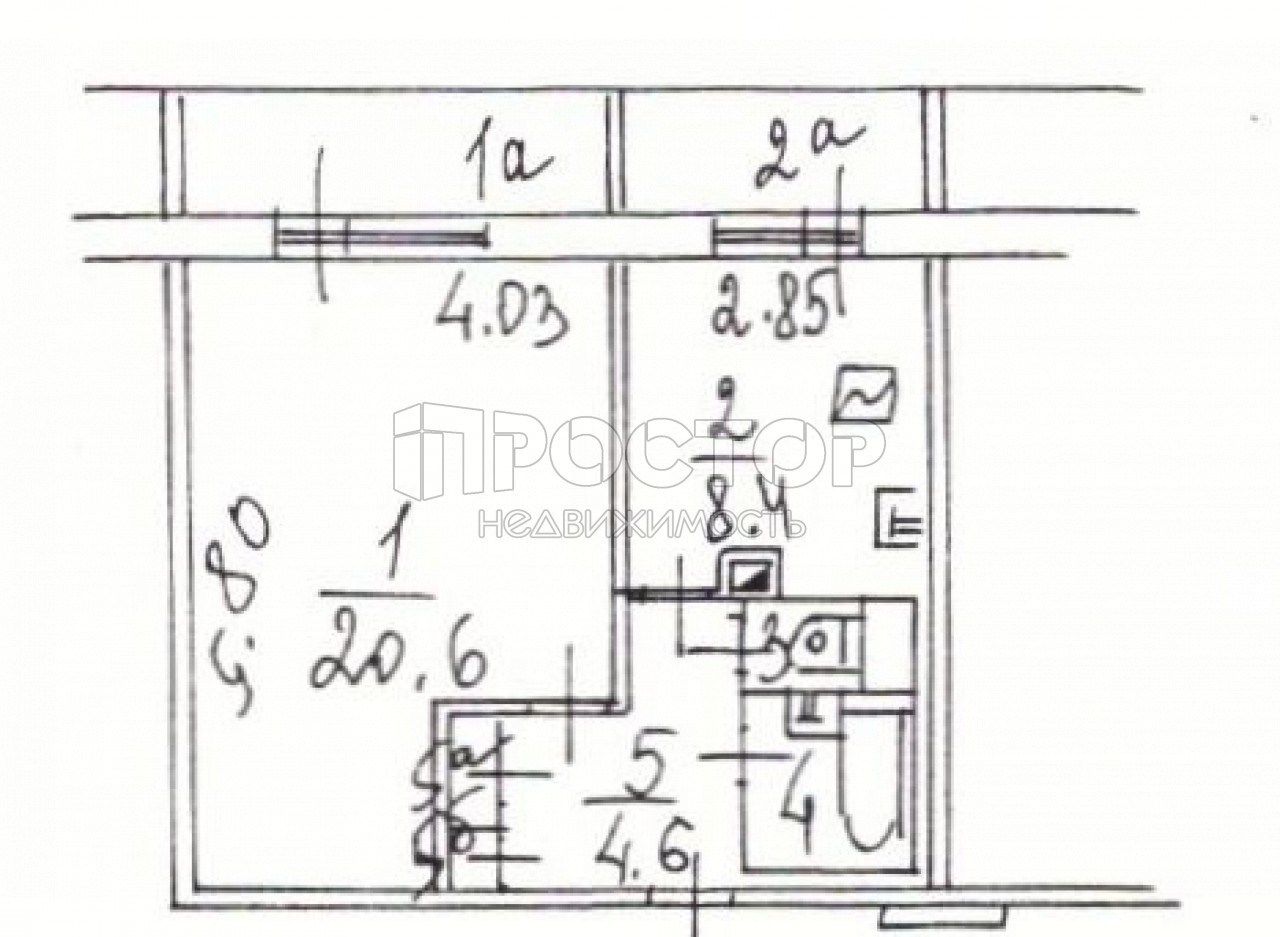 1-комнатная квартира, 41.2 м² - фото 3