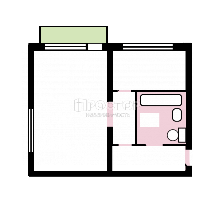 1-комнатная квартира, 31 м² - фото 6