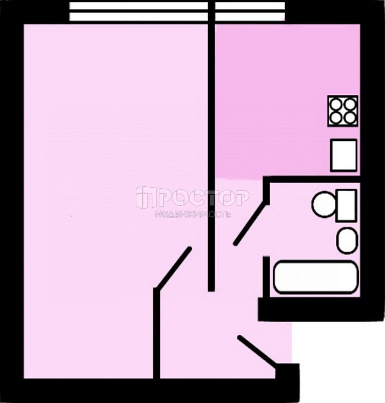1-комнатная квартира, 34.7 м² - фото 8