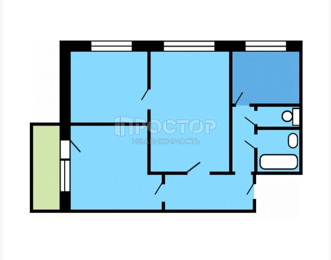 3-комнатная квартира, 51.4 м² - фото 13