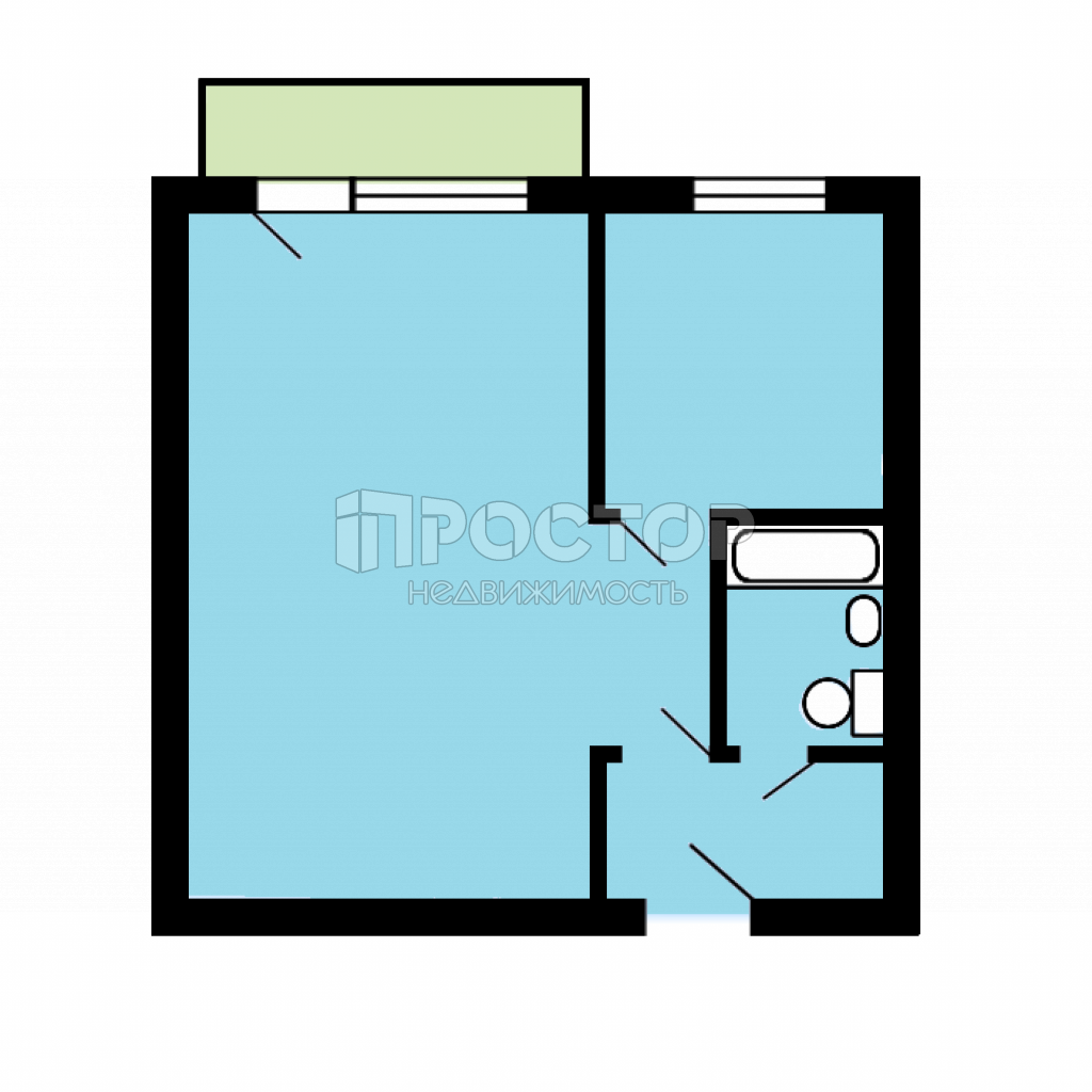 1-комнатная квартира, 31.6 м² - фото 22