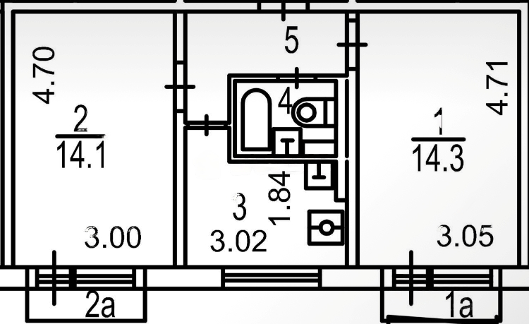 2-комнатная квартира, 41.7 м² - фото 22