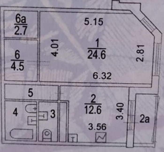 1-комнатная квартира, 55 м² - фото 21