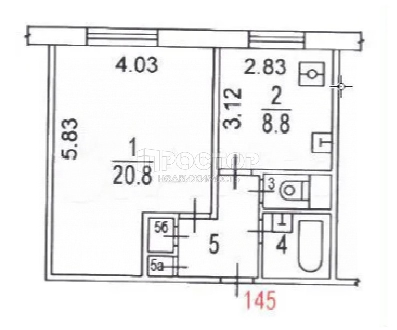 1-комнатная квартира, 39 м² - фото 32