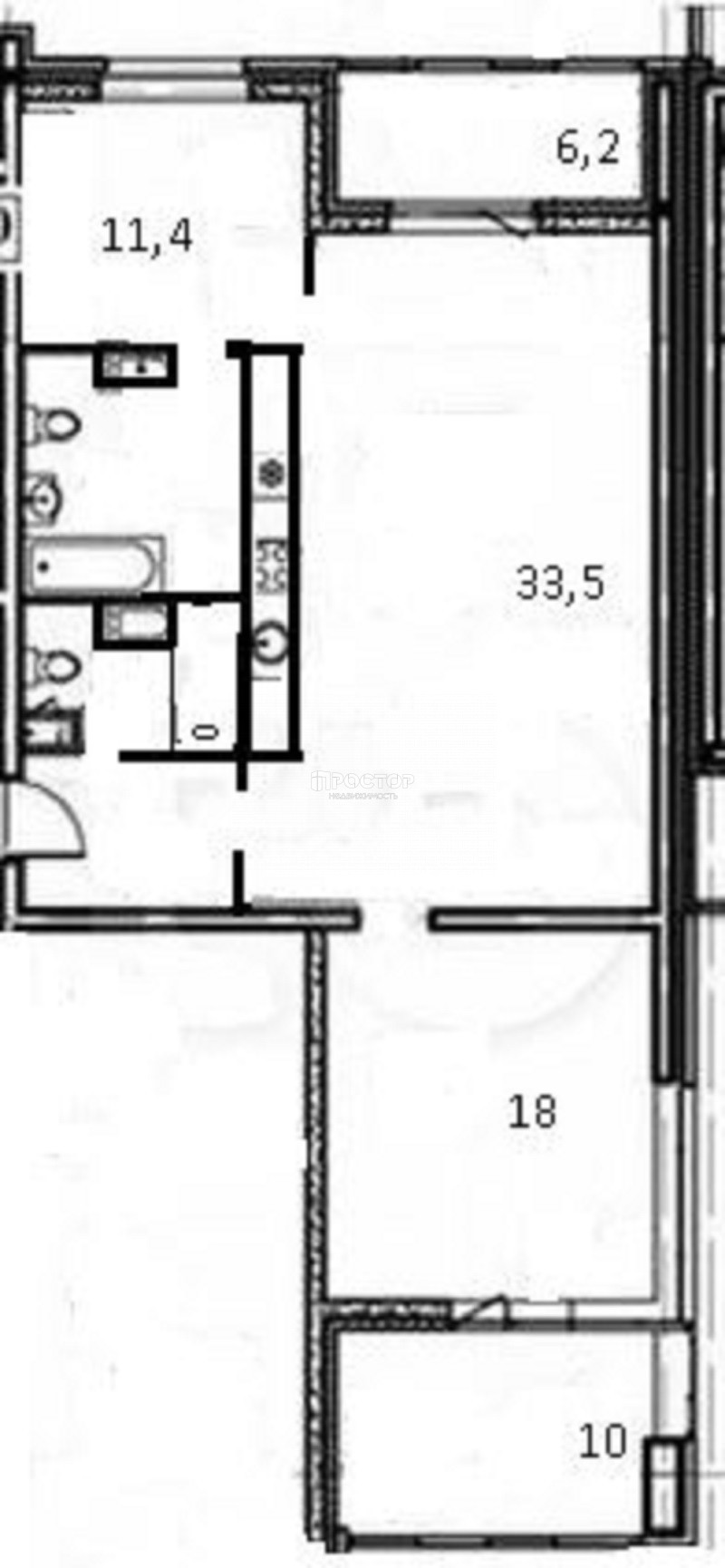 3-комнатная квартира, 99.5 м² - фото 23