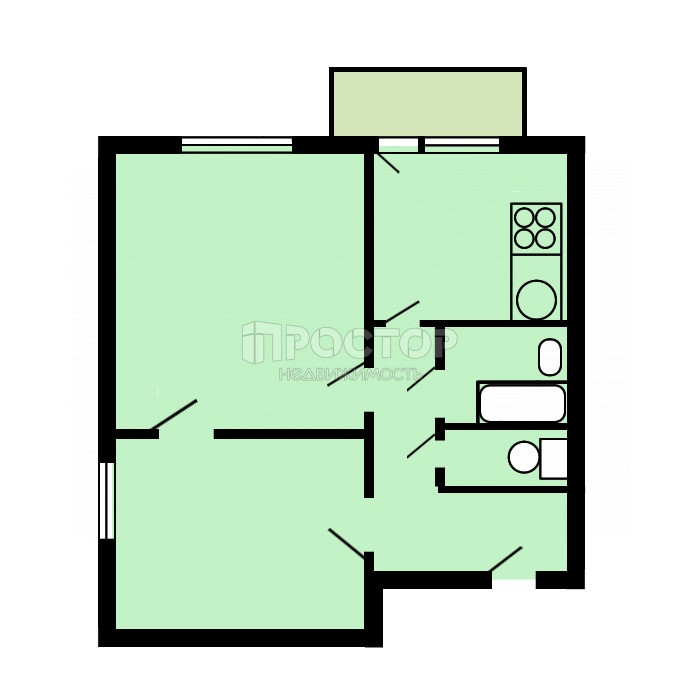 2-комнатная квартира, 38.7 м² - фото 17