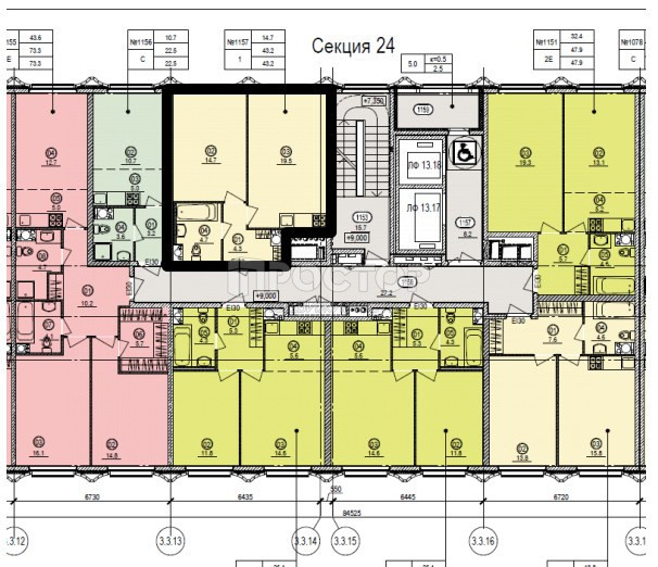 1-комнатная квартира, 43.2 м² - фото 3