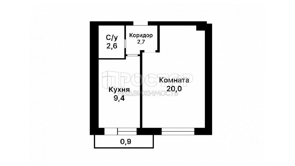 1-комнатная квартира, 36 м² - фото 2
