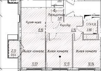 2-комнатная квартира, 56.81 м² - фото 2