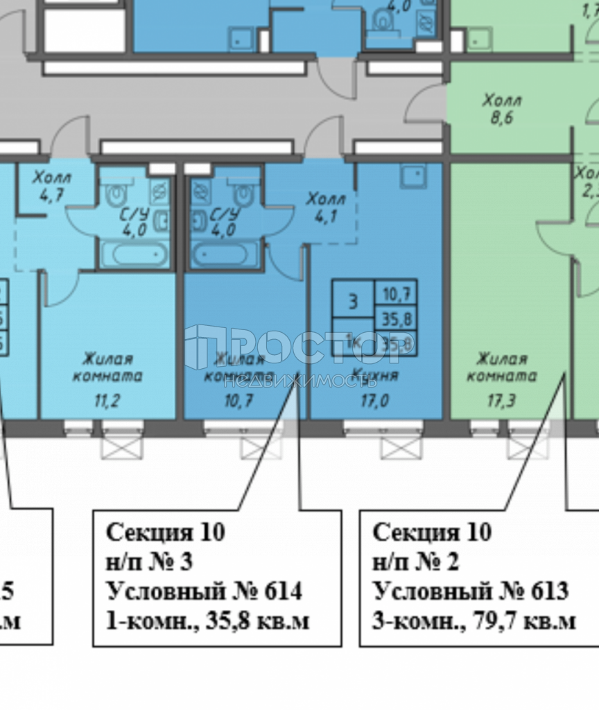 1-комнатная квартира, 35.8 м² - фото 4