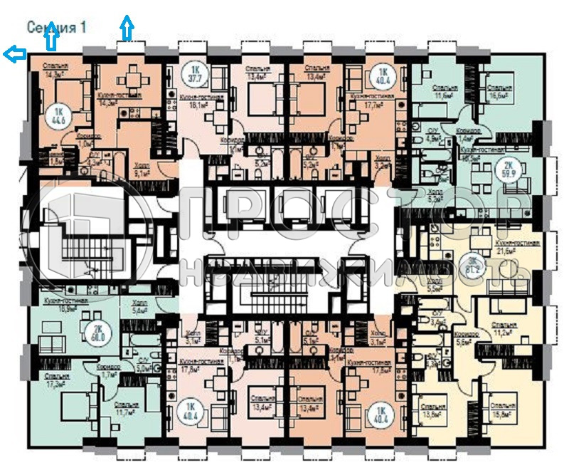 2-комнатная квартира, 45.6 м² - фото 6