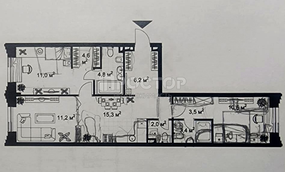 2-комнатная квартира, 72.5 м² - фото 20