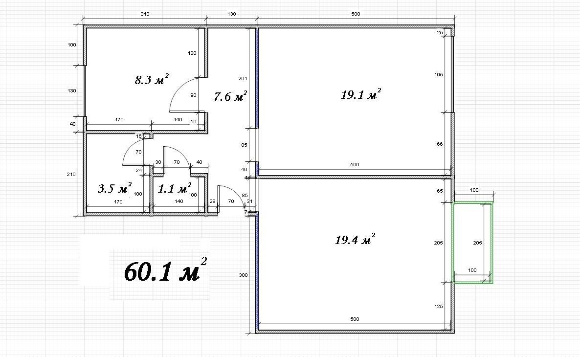 2-комнатная квартира, 60.1 м² - фото 11