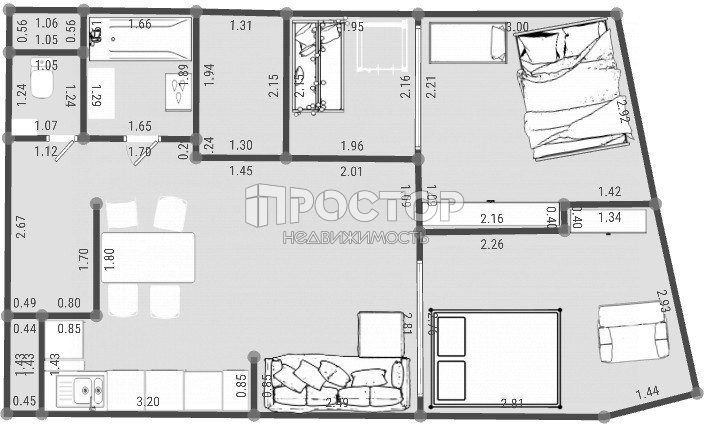 3-комнатная квартира, 56.1 м² - фото 33