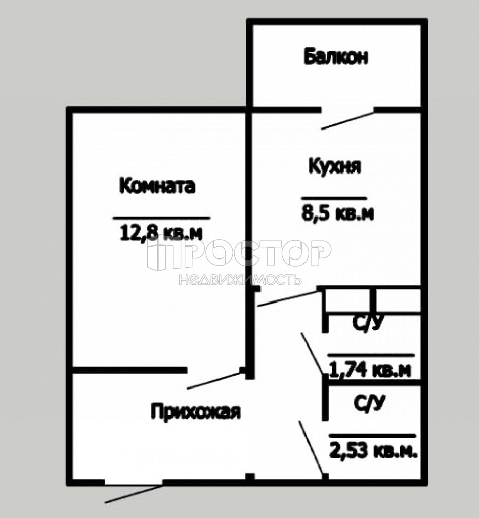 1-комнатная квартира, 36 м² - фото 8