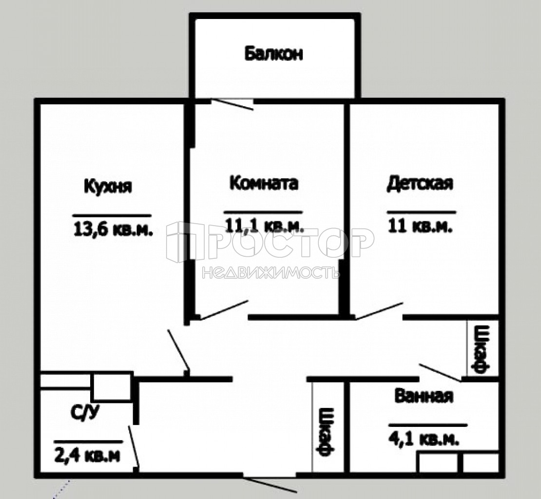 2-комнатная квартира, 59 м² - фото 21