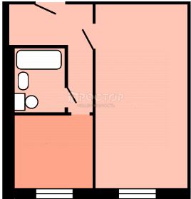 1-комнатная квартира, 32.7 м² - фото 12