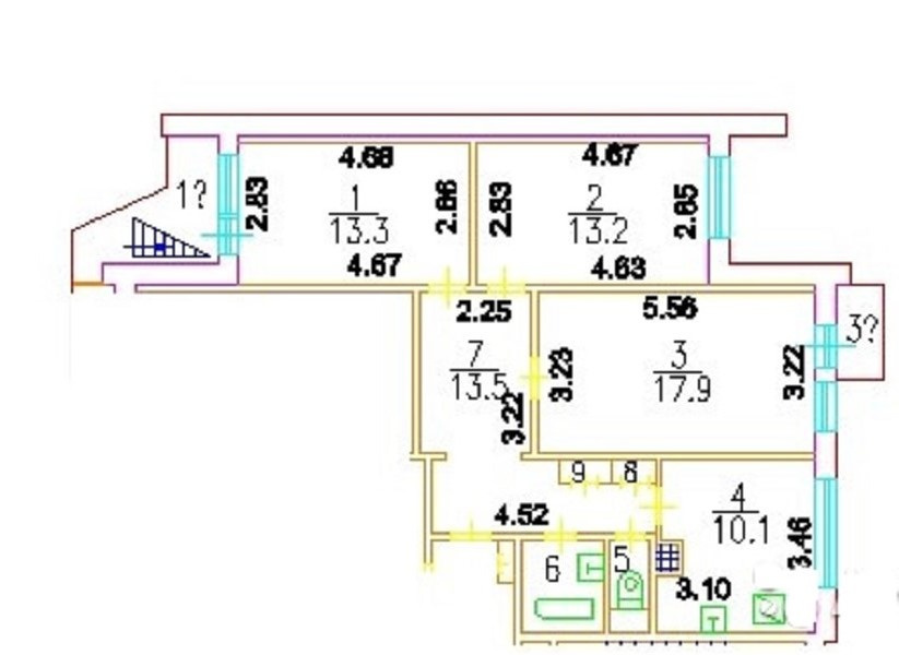 3-комнатная квартира, 75 м² - фото 4