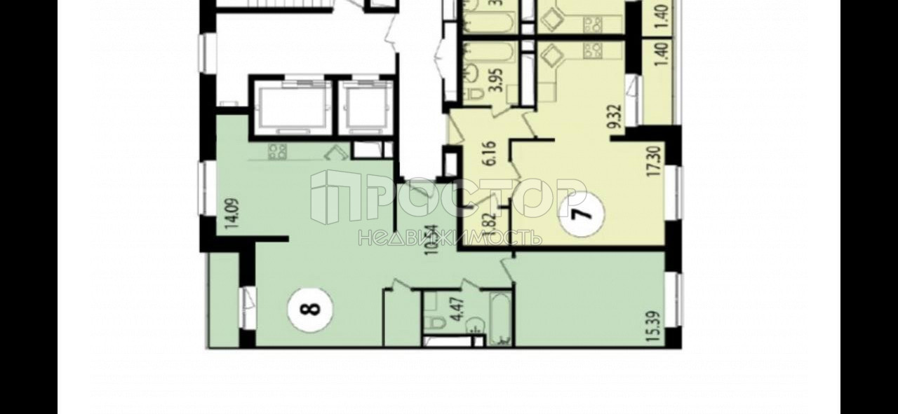 2-комнатная квартира, 69 м² - фото 15