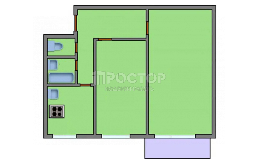 2-комнатная квартира, 42.4 м² - фото 37