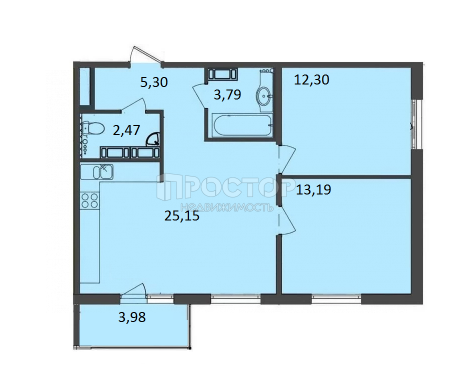 3-комнатная квартира, 64.5 м² - фото 4