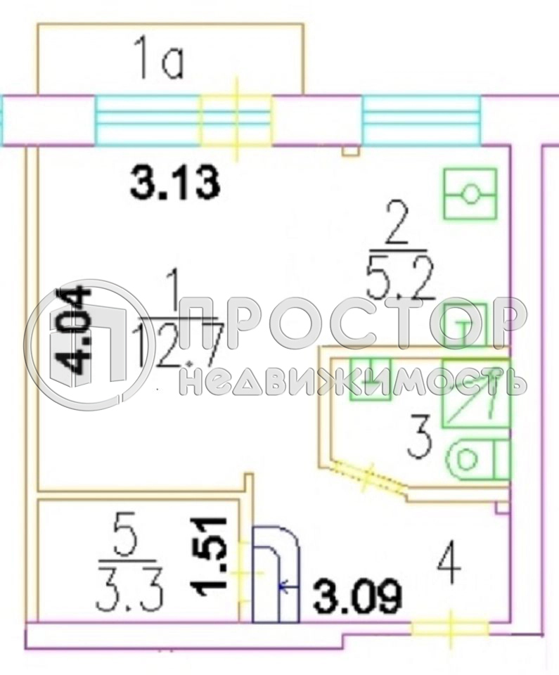 1-комнатная квартира, 30 м² - фото 18