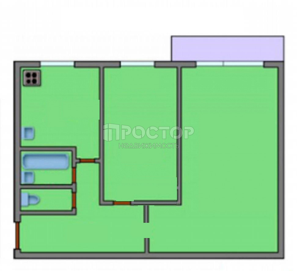 2-комнатная квартира, 42.1 м² - фото 16