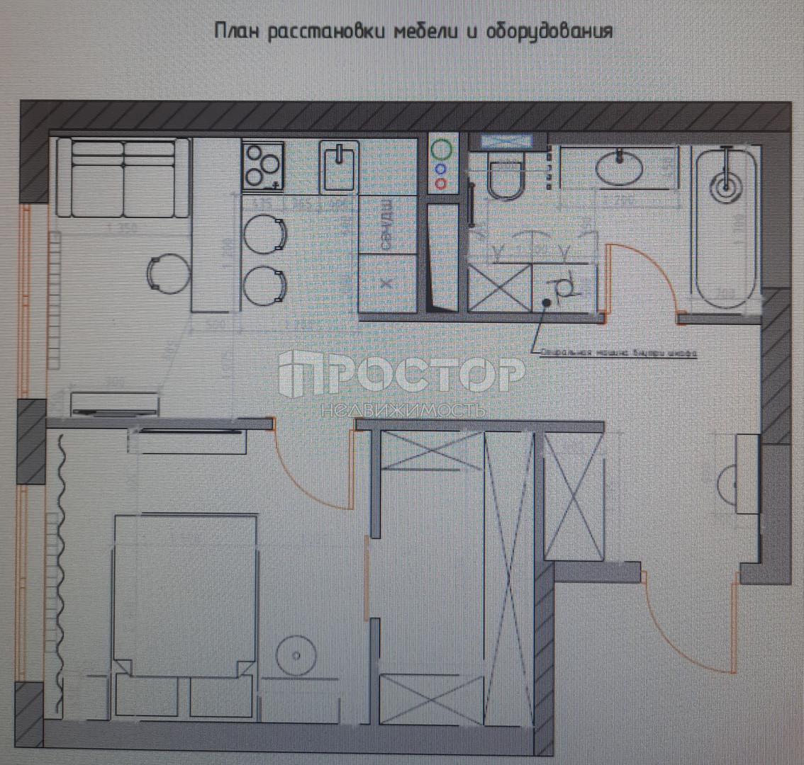1-комнатная квартира, 37.8 м² - фото 13