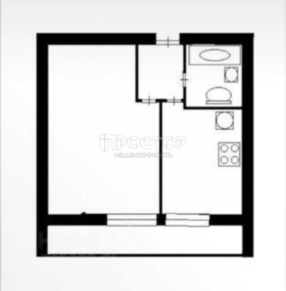 2-комнатная квартира, 37 м² - фото 11