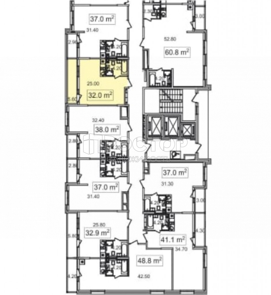 1-комнатная квартира, 32 м² - фото 2