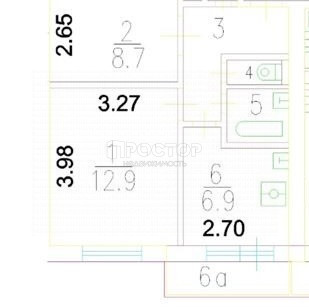 2-комнатная квартира, 37.8 м² - фото 33