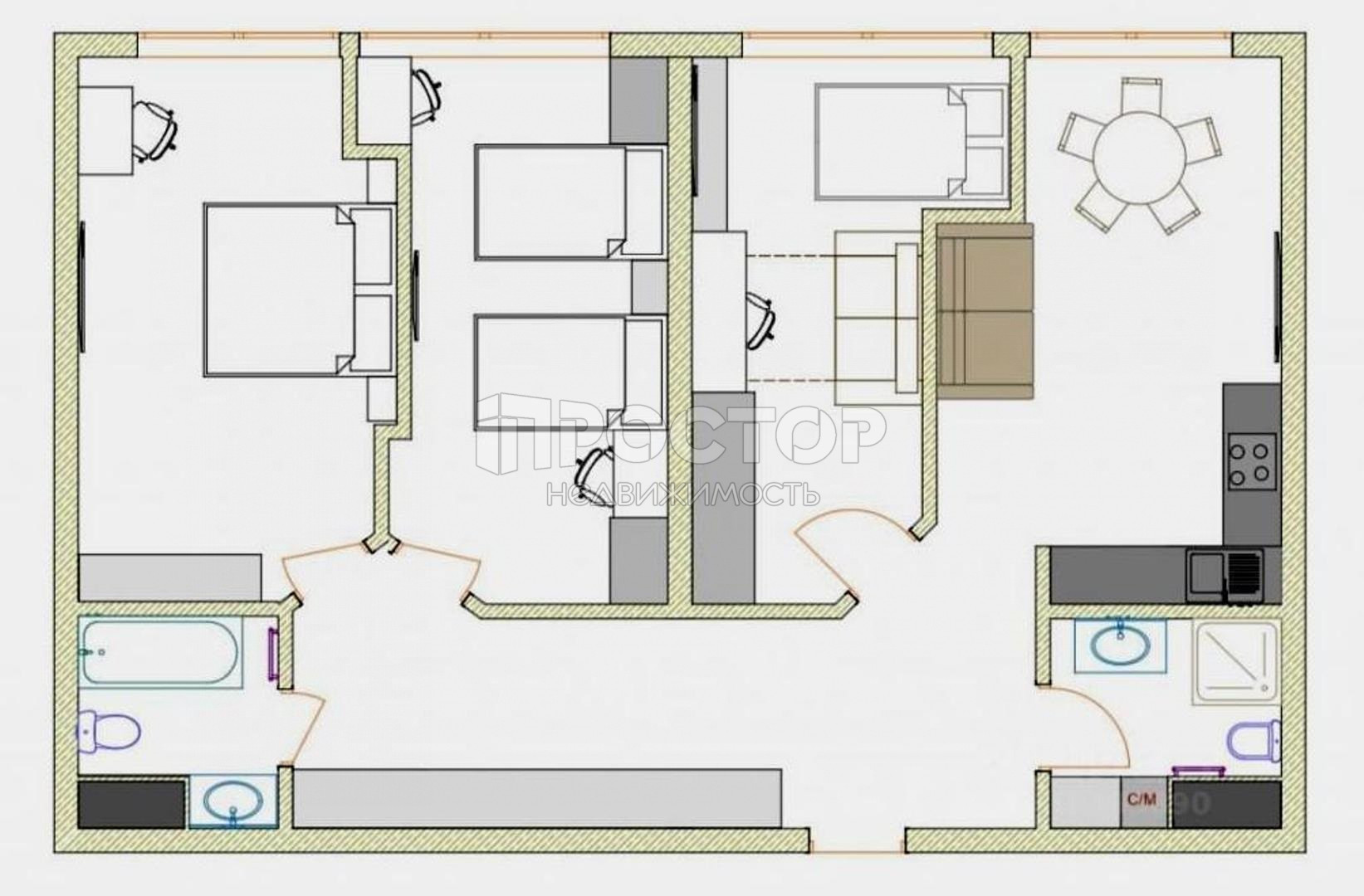 4-комнатная квартира, 93.1 м² - фото 42