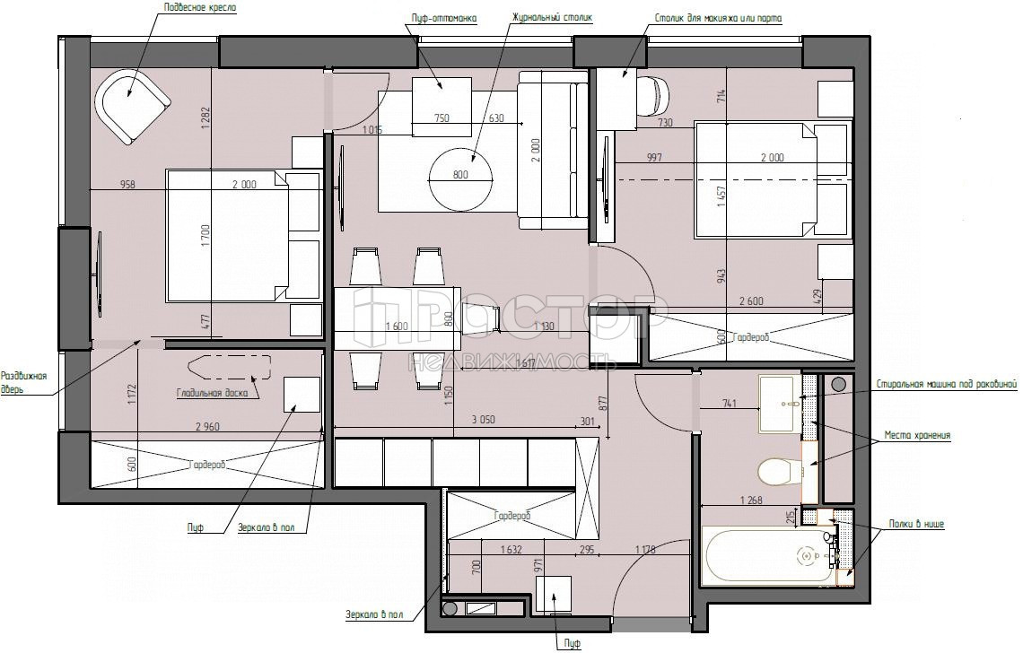 2-комнатная квартира, 59.8 м² - фото 13