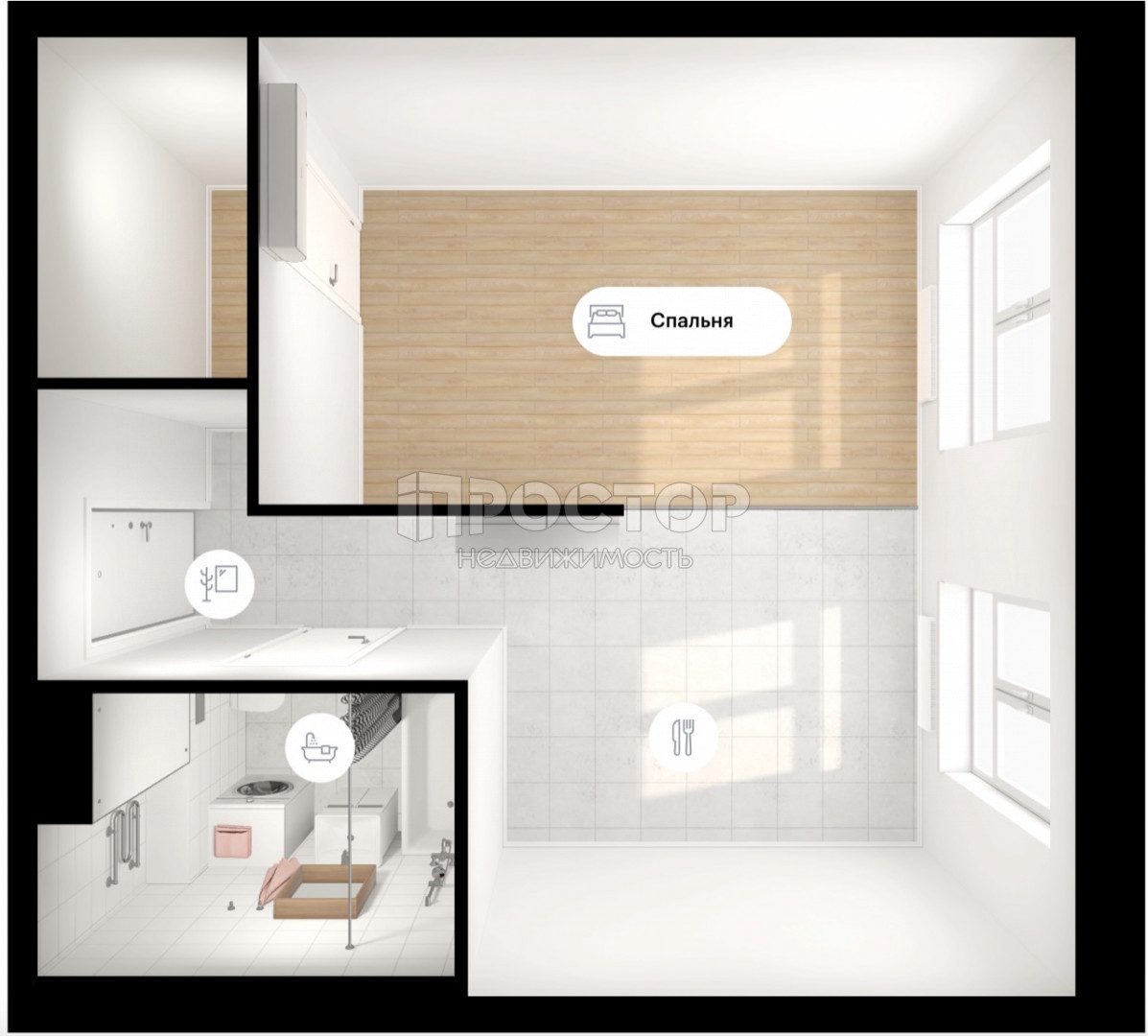 2-комнатная квартира, 34.6 м² - фото 5