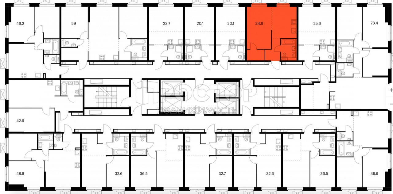 2-комнатная квартира, 34.6 м² - фото 6