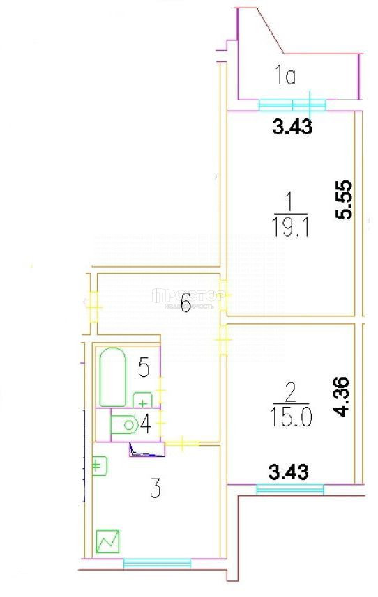 2-комнатная квартира, 58.4 м² - фото 17
