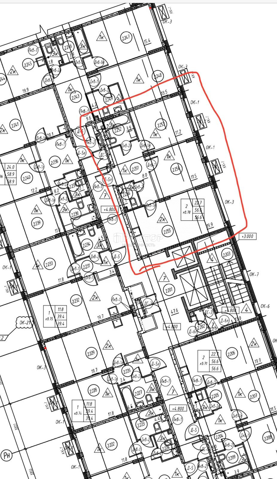 2-комнатная квартира, 56.6 м² - фото 29