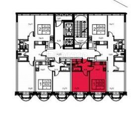 1-комнатная квартира, 39.1 м² - фото 16