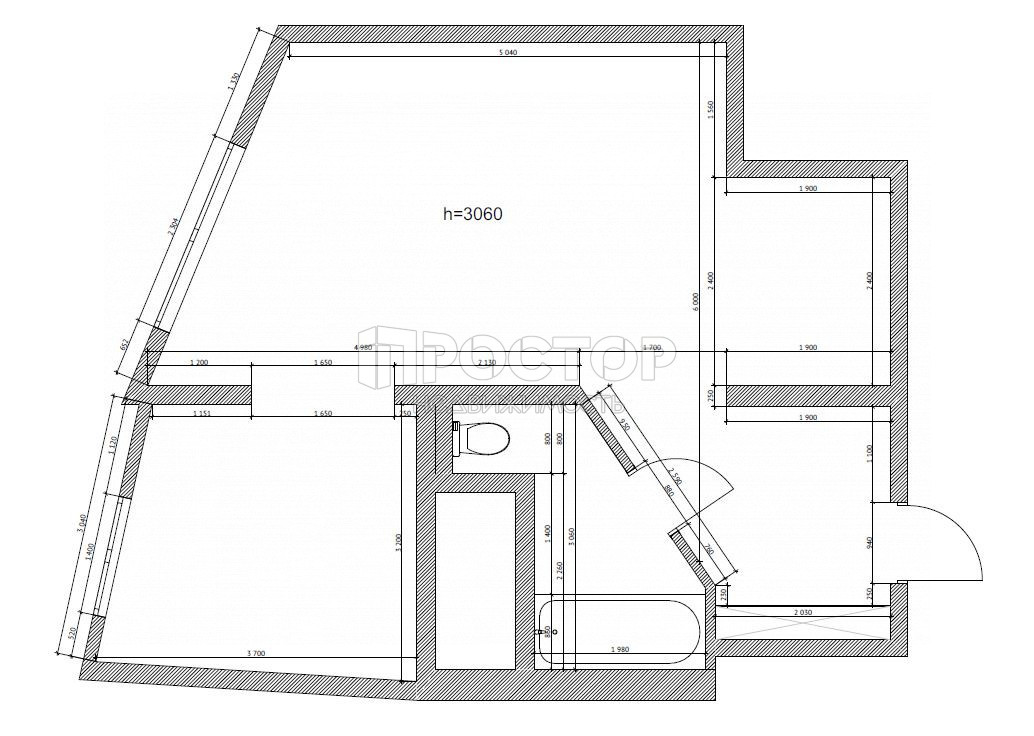 1-комнатная квартира, 54.1 м² - фото 15