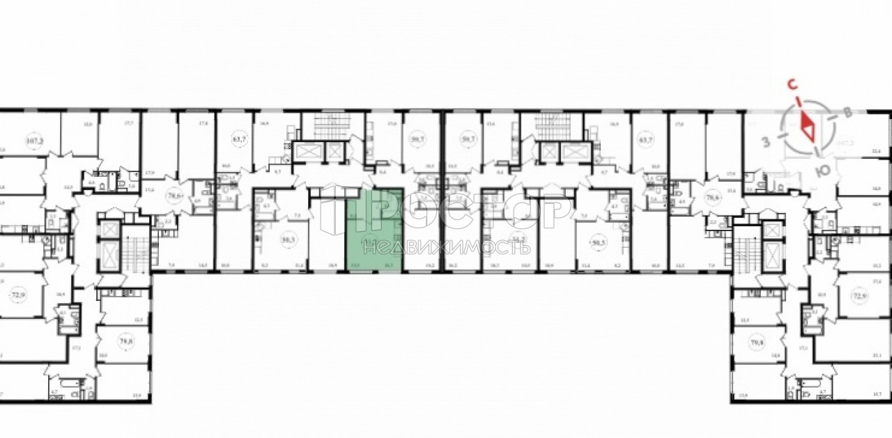 1-комнатная квартира, 31.2 м² - фото 3