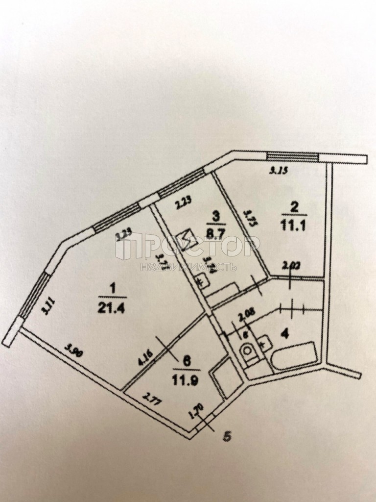 2-комнатная квартира, 59 м² - фото 16