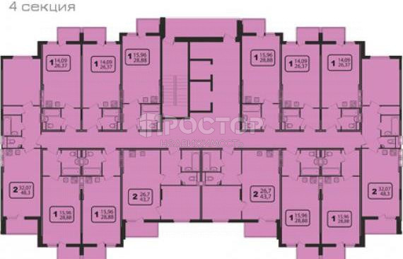1-комнатная квартира, 43.1 м² - фото 11