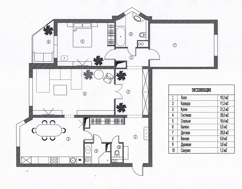 3-комнатная квартира, 133.6 м² - фото 20