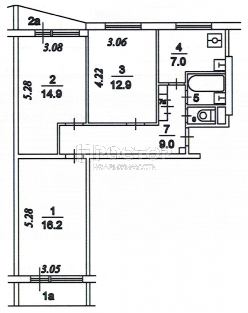 3-комнатная квартира, 63.2 м² - фото 27