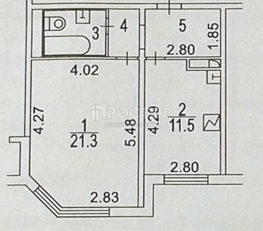 1-комнатная квартира, 44.4 м² - фото 18