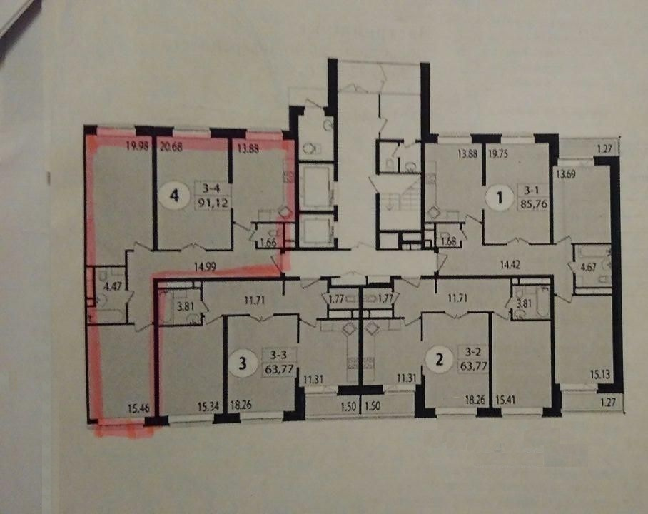 3-комнатная квартира, 91.1 м² - фото 11