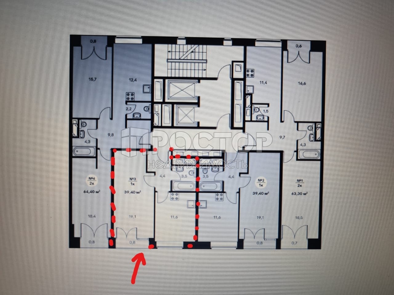 1-комнатная квартира, 39.4 м² - фото 7