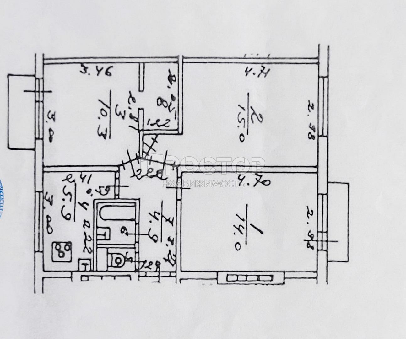 3-комнатная квартира, 56 м² - фото 17