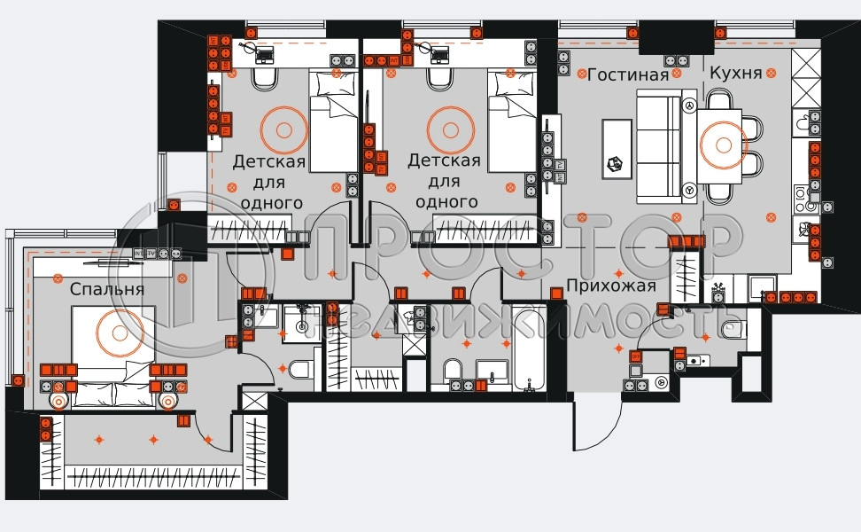 3-комнатная квартира, 99 м² - фото 2