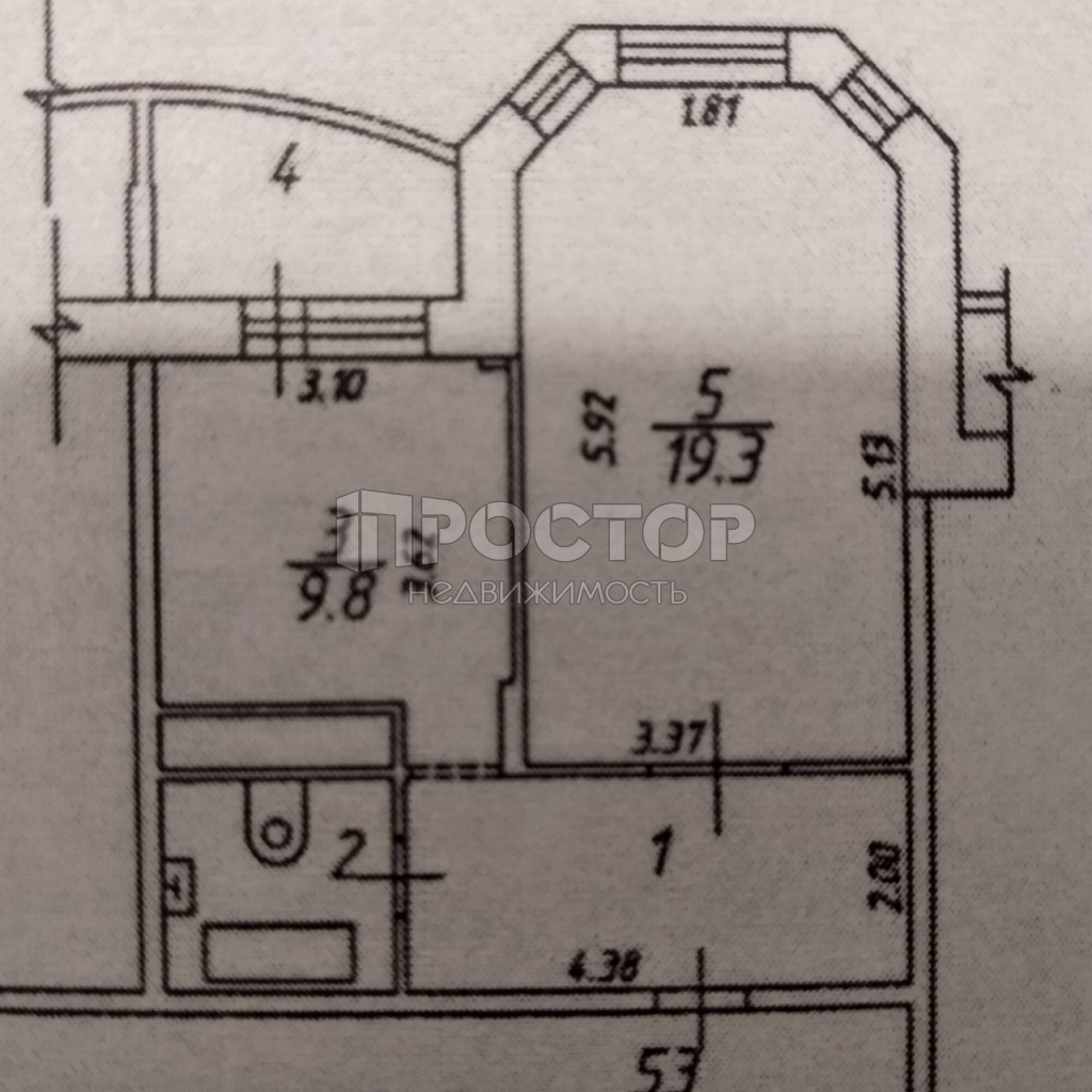 1-комнатная квартира, 42 м² - фото 15
